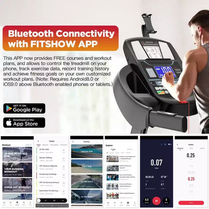 5.0HP Folding Treadmill for Home Office w/ 20Auto Incline, 300lbs Capacity Treadmill, 12MPH Fast Speed, 71 Programs, APP Enabled for Running Walking
