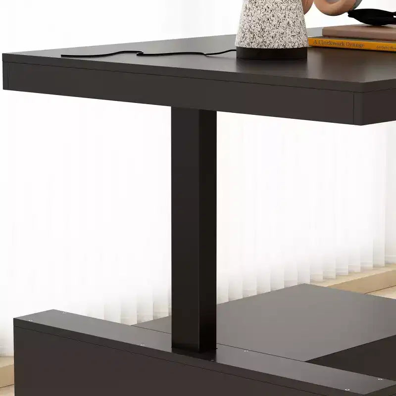 Famapy Bureau d'ordinateur réglable en hauteur avec armoire de rangement et tiroir intégrés