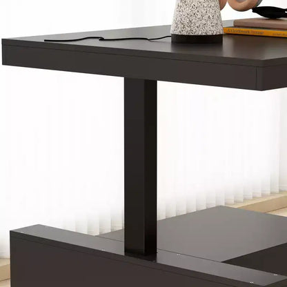 Famapy Bureau d'ordinateur réglable en hauteur avec armoire de rangement et tiroir intégrés