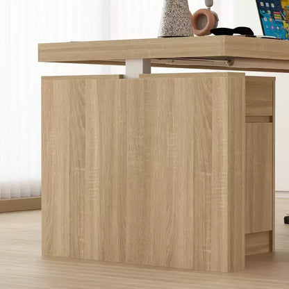 Famapy Bureau d'ordinateur réglable en hauteur avec armoire de rangement et tiroir intégrés