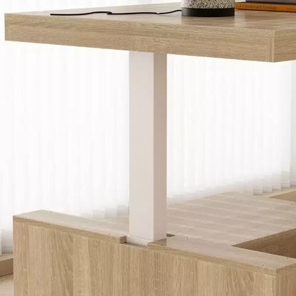 Famapy Bureau d'ordinateur réglable en hauteur avec armoire de rangement et tiroir intégrés
