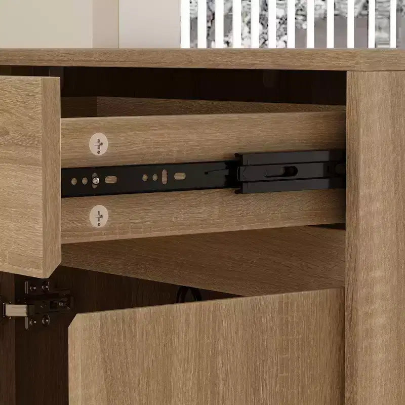 Famapy Bureau d'ordinateur réglable en hauteur avec armoire de rangement et tiroir intégrés