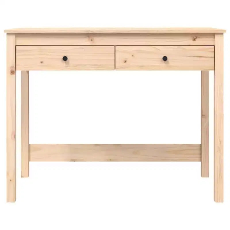 vidaXL Bureau Bois Naturel Bois de pin massif Bureau moyen Rectangulaire