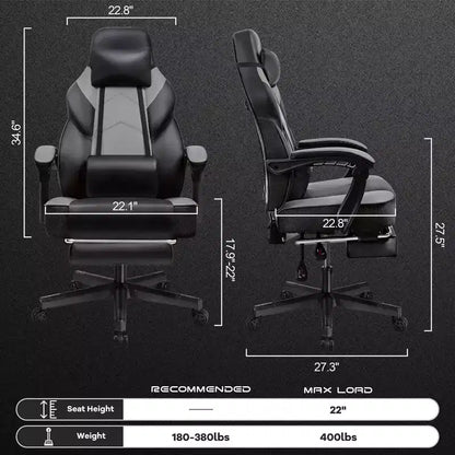 Celebalcony Gaming Chairs for Adults with Footrest, High Back, with Massage Lumbar Support, 360 Swivel Height Adjustable Computer Chairs