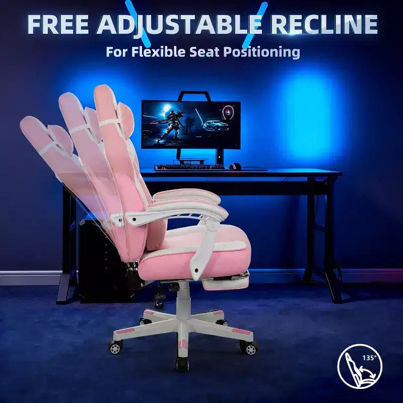 Celebalcony Gaming Chairs for Adults with Footrest, High Back, with Massage Lumbar Support, 360 Swivel Height Adjustable Computer Chairs