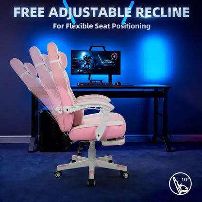 Celebalcony Gaming Chairs for Adults with Footrest, High Back, with Massage Lumbar Support, 360 Swivel Height Adjustable Computer Chairs