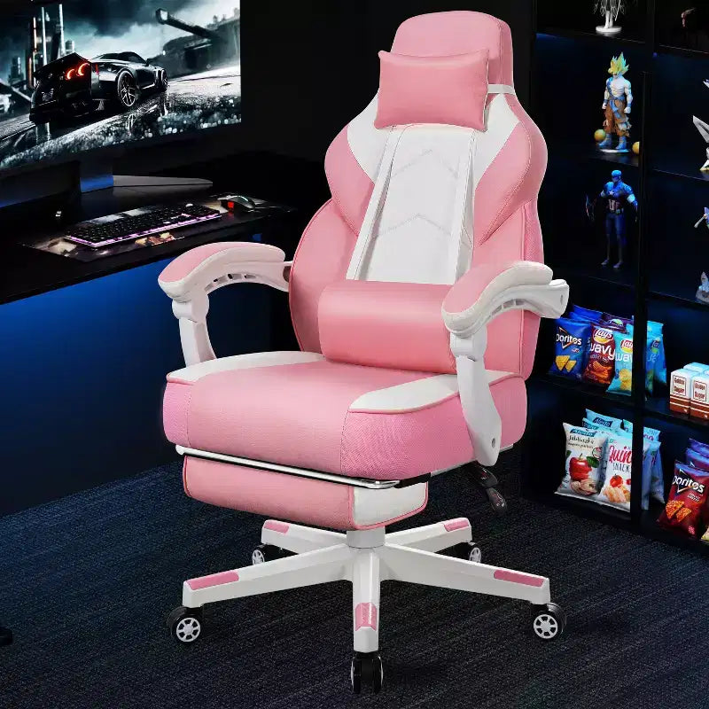 Celebalcony Gaming Chairs for Adults with Footrest, High Back, with Massage Lumbar Support, 360 Swivel Height Adjustable Computer Chairs
