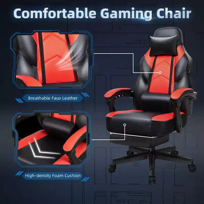 Celebalcony Gaming Chairs for Adults with Footrest, High Back, with Massage Lumbar Support, 360 Swivel Height Adjustable Computer Chairs