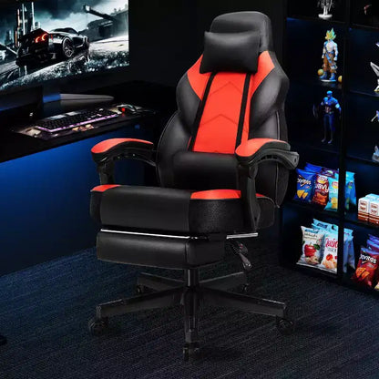 Celebalcony Gaming Chairs for Adults with Footrest, High Back, with Massage Lumbar Support, 360 Swivel Height Adjustable Computer Chairs