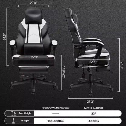 Celebalcony Gaming Chairs for Adults with Footrest, High Back, with Massage Lumbar Support, 360 Swivel Height Adjustable Computer Chairs