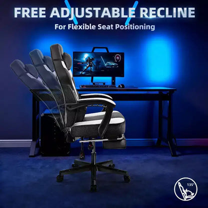 Celebalcony Gaming Chairs for Adults with Footrest, High Back, with Massage Lumbar Support, 360 Swivel Height Adjustable Computer Chairs