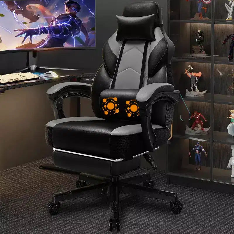 Celebalcony Gaming Chairs for Adults with Footrest, High Back, with Massage Lumbar Support, 360 Swivel Height Adjustable Computer Chairs