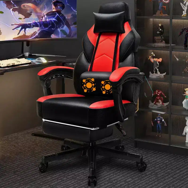 Celebalcony Gaming Chairs for Adults with Footrest, High Back, with Massage Lumbar Support, 360 Swivel Height Adjustable Computer Chairs