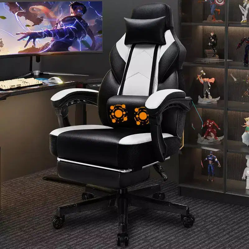 Celebalcony Gaming Chairs for Adults with Footrest, High Back, with Massage Lumbar Support, 360 Swivel Height Adjustable Computer Chairs