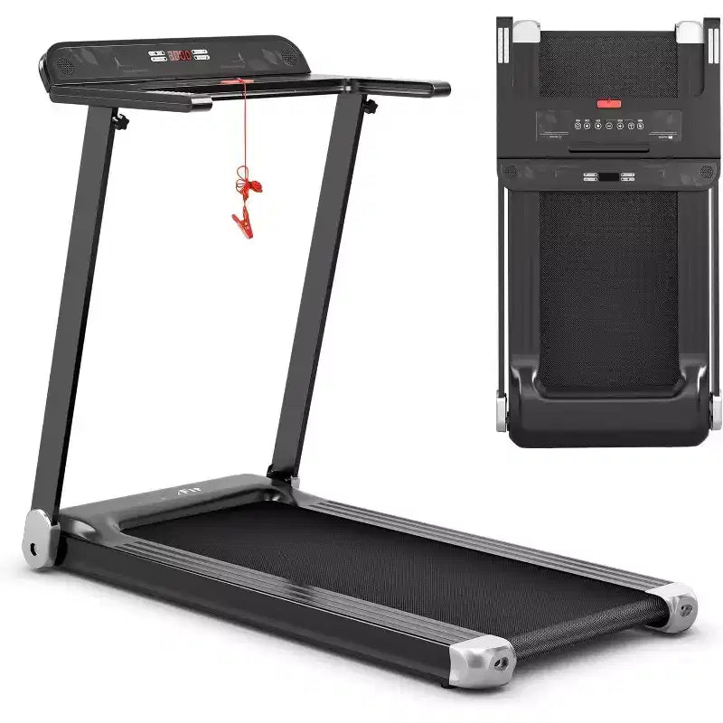 Gymax Foldable Treadmill for Home Compact Walking Running Machine with APP Control Bluetooth LED Display and Device Holder Electric Treadmill