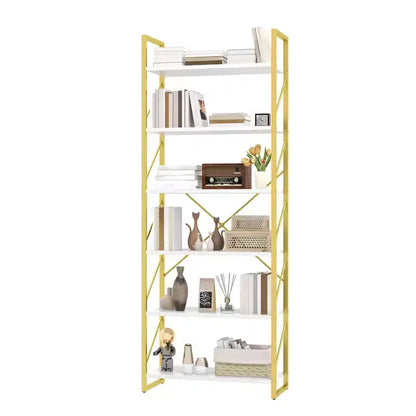 Étagère bibliothèque à 6 niveaux, rayonnage de rangement ouvert pour salon/maison/bureau, assemblage simple