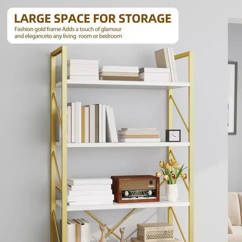 Étagère bibliothèque à 6 niveaux, rayonnage de rangement ouvert pour salon/maison/bureau, assemblage simple
