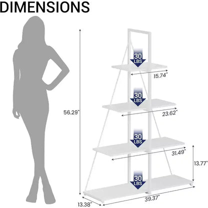 4 Shelf Bookshelf, Sailboat A-Shape Structure, Ladder Display Shelf, Classical Modern Bookshelf Book, For CDs/Books/Films