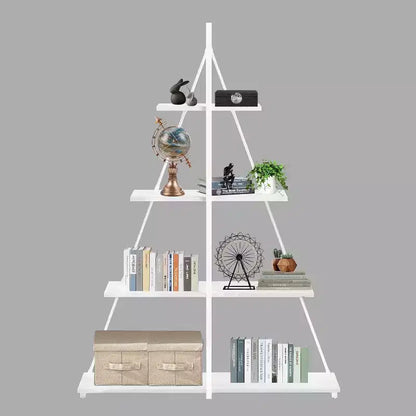 4 Shelf Bookshelf, Sailboat A-Shape Structure, Ladder Display Shelf, Classical Modern Bookshelf Book, For CDs/Books/Films