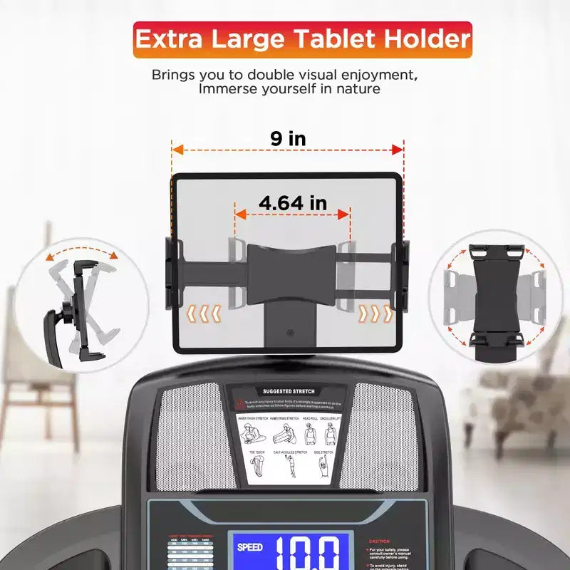 4.5HP Folding Treadmill for Home/Office,20% Adjustable Incline, APP Control, 71 Programs