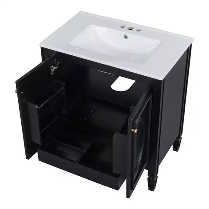 30 Bathroom Vanity Sink Combo, Bathroom storage Cabinet with Drawer and Door Shelf, Single Sink Bathroom Vanity
