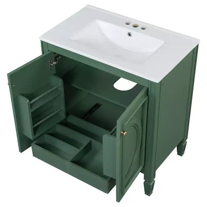 30 Bathroom Vanity Sink Combo, Bathroom storage Cabinet with Drawer and Door Shelf, Single Sink Bathroom Vanity