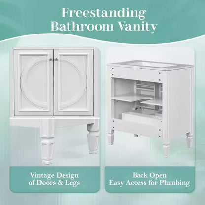 30 Bathroom Vanity Sink Combo, Bathroom storage Cabinet with Drawer and Door Shelf, Single Sink Bathroom Vanity