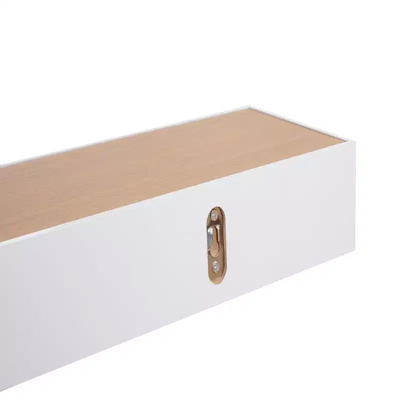 23.6 Étagère flottante invisible en bois érable et blanc avec support mural invisible, parfaite pour la décoration de salle de bain/chambre/cuisine ou comme présentoir à livres/plantes, installation facile.