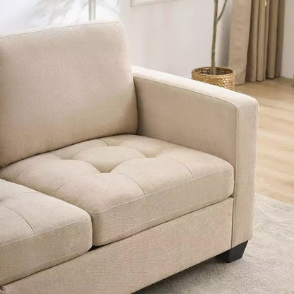 Canapé 3 places surdimensionné de 89 pouces, en tissu chenille, avec larges accoudoirs, appuie-tête amovible et poches de rangement latérales pour le bureau à domicile.