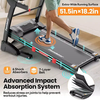 20% Auto Incline Treadmill,4.95HP Folding Treadmill 400lb Capacity,71 Program,12MPH,Personalized Workout W/ APP Control,Jogging Walking Home Treadmill
