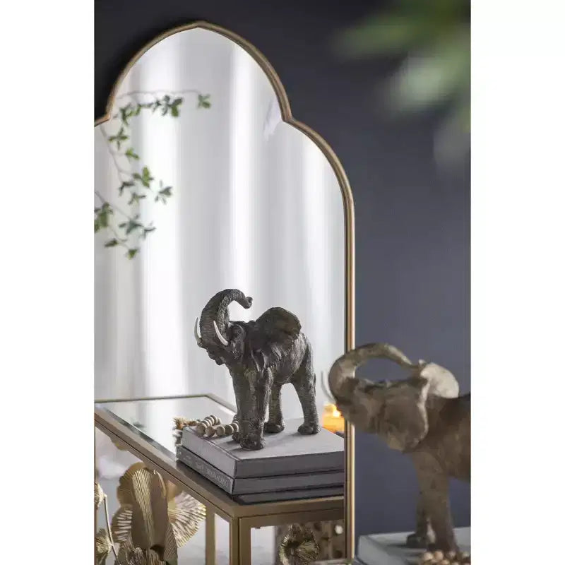 TUYOHW Modern Novelty Decorative Wall Mirror with Wooden Edge,Elegant Home Decor Vanity Mirror for Bedroom,Living Room
