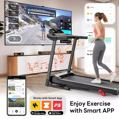 Treadmill with Incline for Home, Treadmill 300lbs Capacity, 2.5HP Folding Treadmill with APP Control, 0.6-7.5MPH, 71 programs