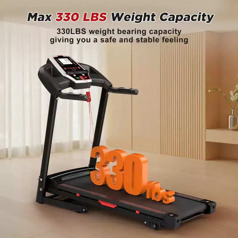 Okak 3.5HP Folding Treadmills with 12 Preset Programs, Foldable Treadmill with Incline and APP, Portable Treadmill for Apartment, Black