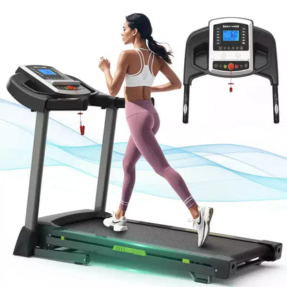 Okak Foldable Walking Pad Treadmill with 8 Shock Absorbers, Portable Treadmill with 12 Programs, Compact Treadmill for Home, Black