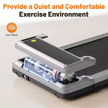 Okak Under Desk Treadmill with Quiet Operation, Walking Pad without Handle Bar, Speed-Adjustable Treadmill for Home, Office, Silver