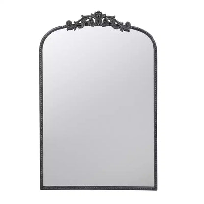 24 x 36 Inch Rectangular Wall Mirror with Baroque Inspired Frame