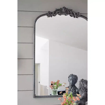 Miroir mural rectangulaire 24 x 36 pouces avec cadre d'inspiration baroque