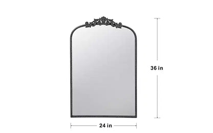 Miroir mural rectangulaire 24 x 36 pouces avec cadre d'inspiration baroque