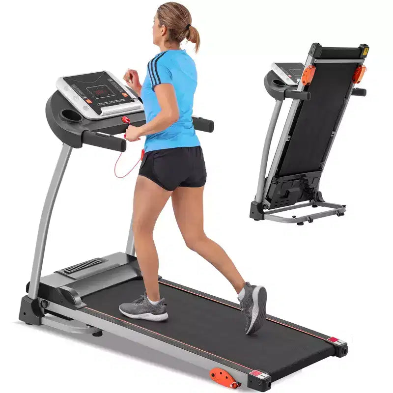 Easy Folding Treadmill for Home Use, 2.5HP Electric Running, Jogging & Walking Machine with Device Holder & Pulse Sensor, 3-Level Incline Adjustable