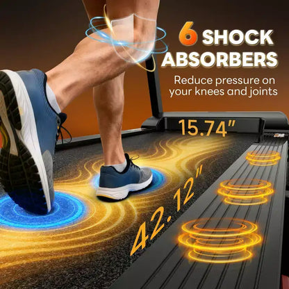 Treadmill for Home with Incline, Folding Treadmill 300lbs Capacity, 0.6-7.5MPH, APP Control, Shock Absorption, 64+3+3+1 Program