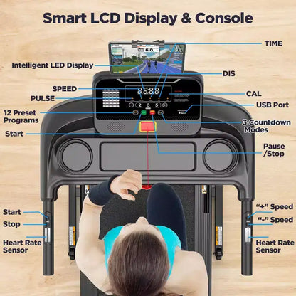 Treadmill on sale, Folding Treadmill Clearance for Home with Adjustable Incline,7.5MPH Speed,3.0HP Foldable Compact Treadmill Running Machine