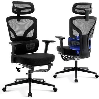 High-Back Ergonomic Office Chair  Breathable Mesh Gaming Chair with Adjustable Lumbar & 3D Armrests