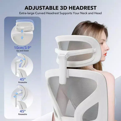 High-Back Ergonomic Office Chair  Breathable Mesh Gaming Chair with Adjustable Lumbar & 3D Armrests