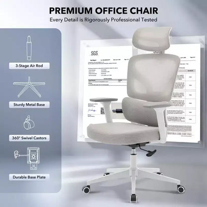 High-Back Ergonomic Office Chair  Breathable Mesh Gaming Chair with Adjustable Lumbar & 3D Armrests