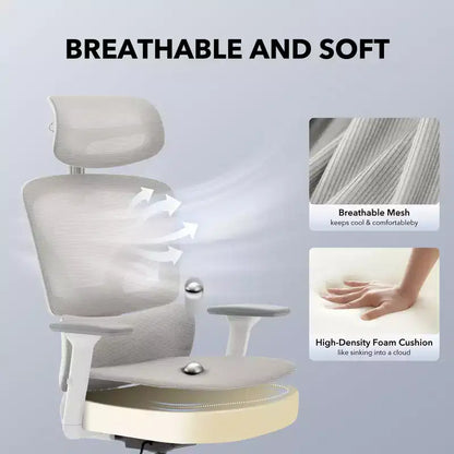 High-Back Ergonomic Office Chair  Breathable Mesh Gaming Chair with Adjustable Lumbar & 3D Armrests