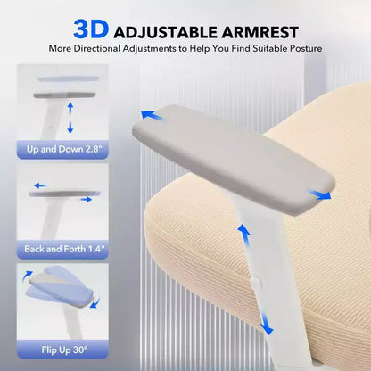 High-Back Ergonomic Office Chair  Breathable Mesh Gaming Chair with Adjustable Lumbar & 3D Armrests
