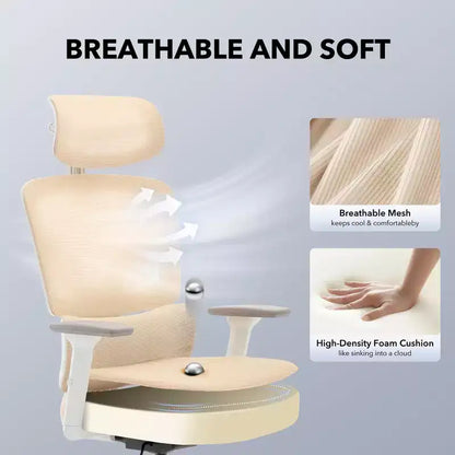 High-Back Ergonomic Office Chair  Breathable Mesh Gaming Chair with Adjustable Lumbar & 3D Armrests