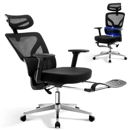 High-Back Ergonomic Office Chair  Breathable Mesh Gaming Chair with Adjustable Lumbar & 3D Armrests