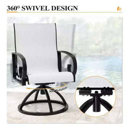 Crestlive Products Aluminum Outdoor Dining sets Patio Dining Table with Ergonomic Armchairs for 6-10 People
