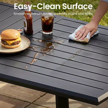 Crestlive Products Aluminum Outdoor Dining sets Patio Dining Table with Ergonomic Armchairs for 6-10 People